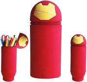 Penne e pennelli 2 in 1 con contenitore in silicone, contenitore per matite 2 in 1 con design cartoon, custodia cartoon, custodia in silicone, custodia morbida in silicone, borsa morbida in silicone 2 in 1, per ragazze e adolescenti.