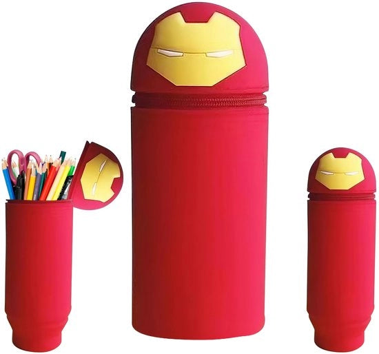 Penne e pennelli 2 in 1 con contenitore in silicone, contenitore per matite 2 in 1 con design cartoon, custodia cartoon, custodia in silicone, custodia morbida in silicone, borsa morbida in silicone 2 in 1, per ragazze e adolescenti.