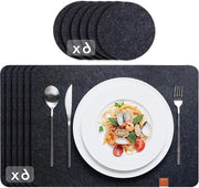 Tavolo da pranzo in vetroresina antracite - lavabile - 12 pezzi - 44x32cm