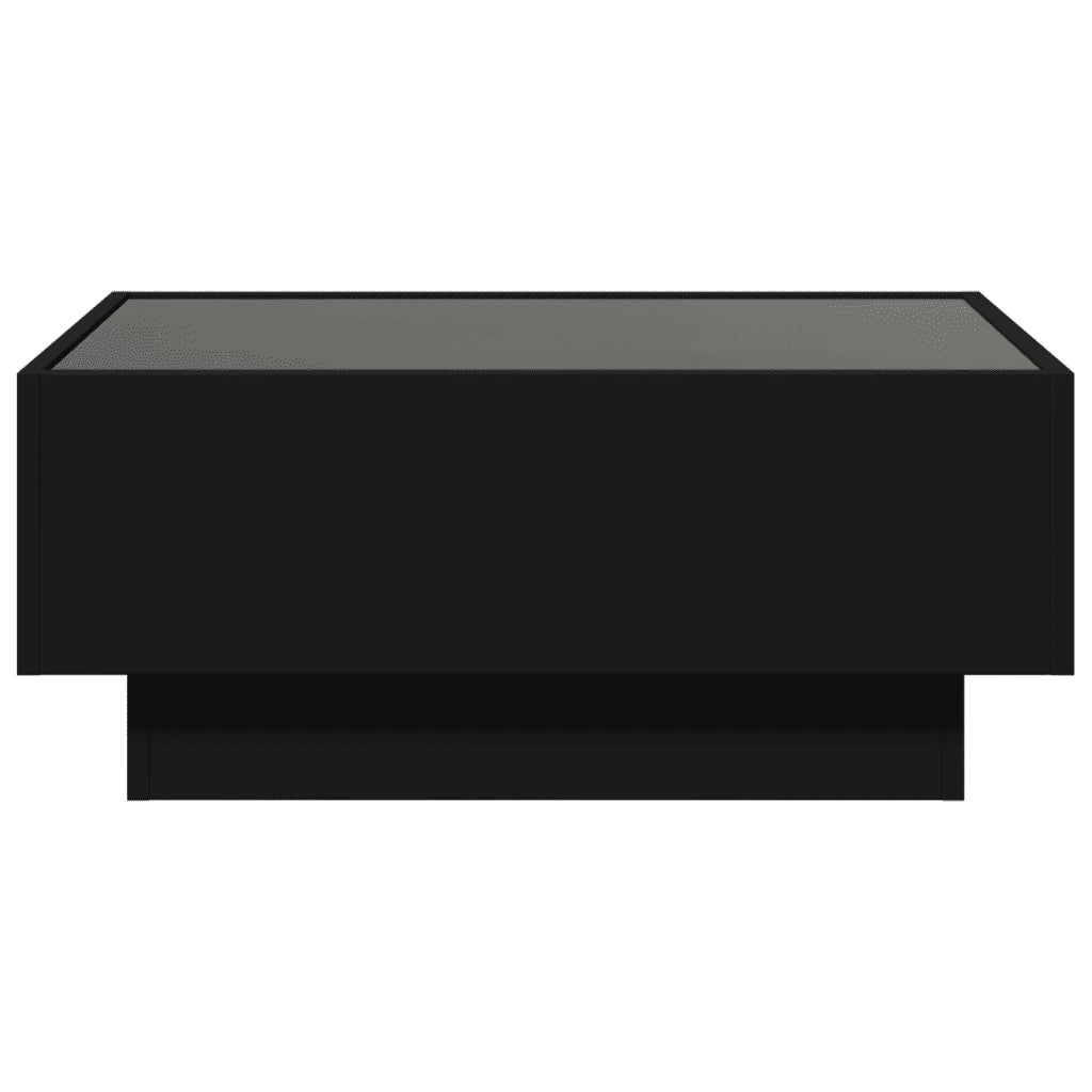 Tavolino Salotto con LED Nero 70x50x30 cm Legno Multistrato 847512