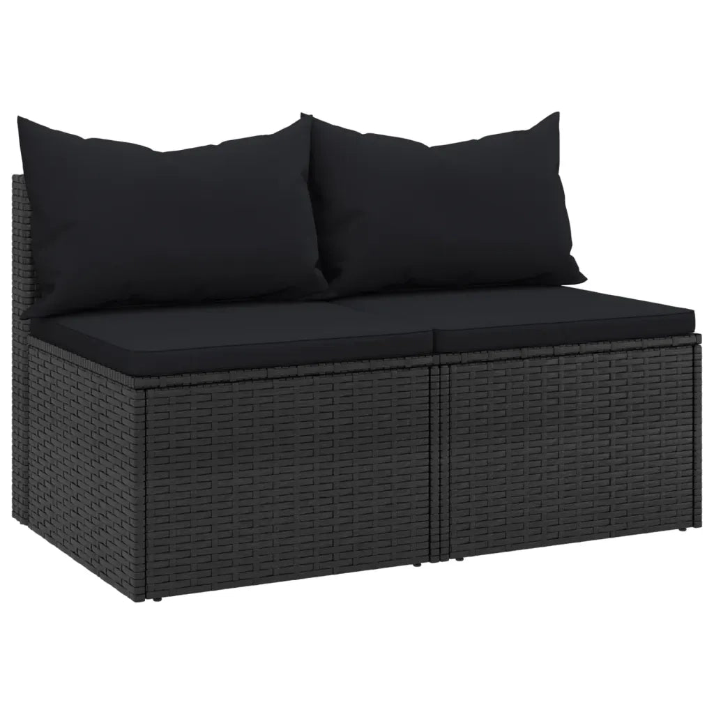 Divani Centrali da Giardino con Cuscini 2pz in Polyrattan Nerocod mxl 118644