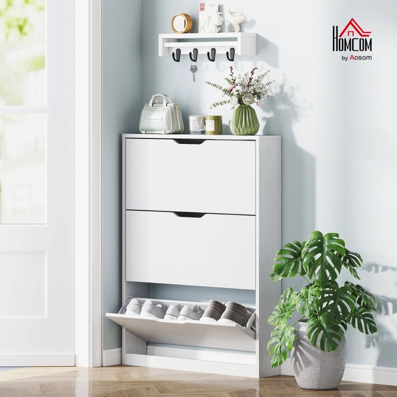 ARMADIO PORTASCARPE A 3 RIBALTE 80 x 17 x 108 cm Bianco