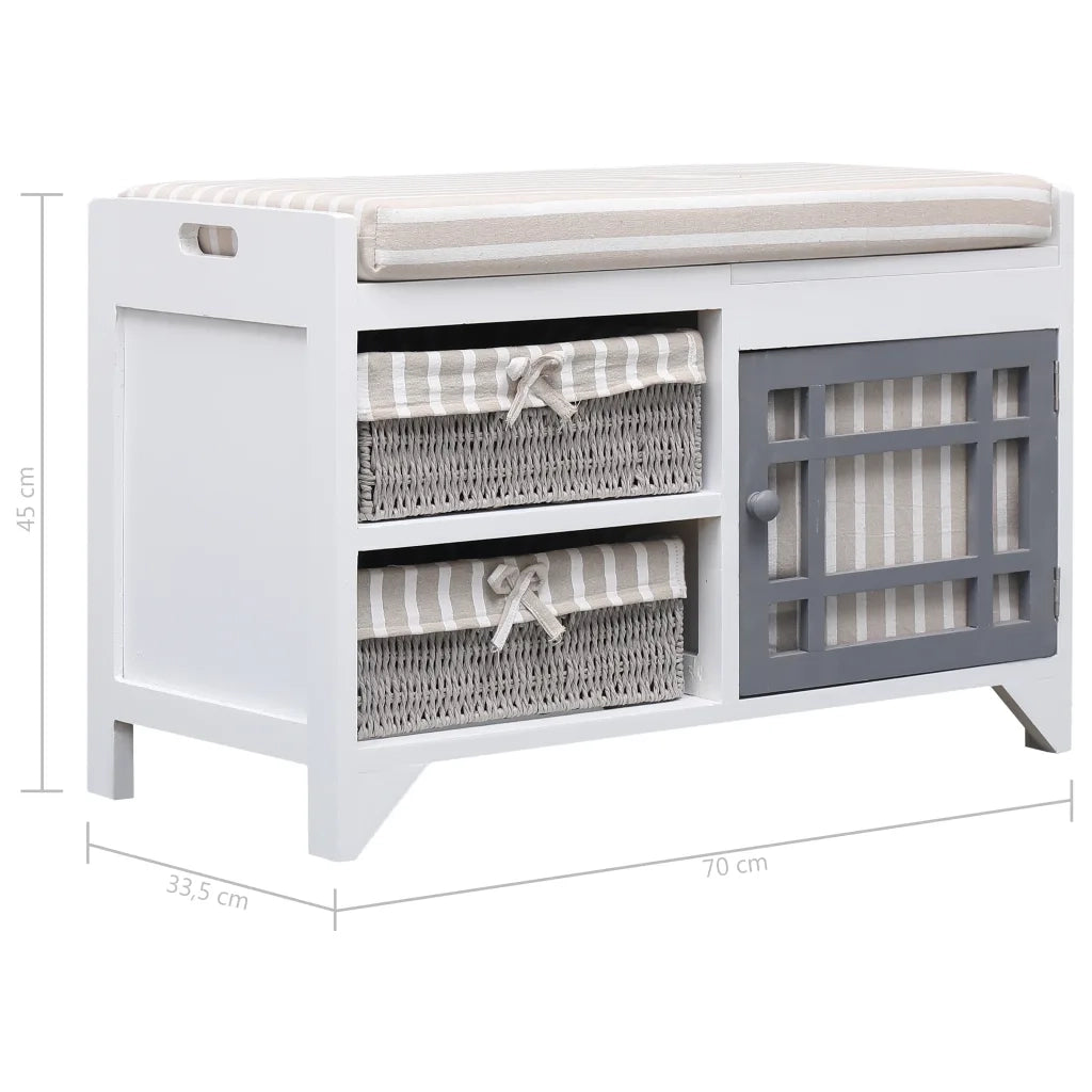 Panca da Ingresso 70x33,5x45 cm in Legno di Paulownia cod mxl 49149