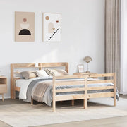 Giroletto con Testiera 160x200 cm in Legno Massello di Pino 3306688