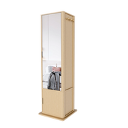 Mobile con specchio girevole con 6 ganci e 4 vani; porta gioielli e libreria per camera da letto; 50×50×170 cm