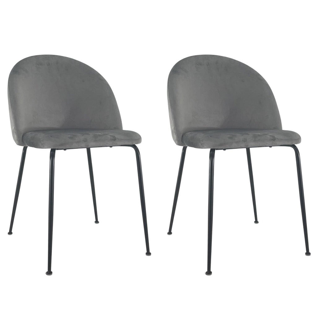 Marvin Sedia in Velluto e Oro Oslo da Sala Pranzo Con Gambe Metallo Dorate Seduta Imbottita Sedie Poltron Grigio/2 Sedie
