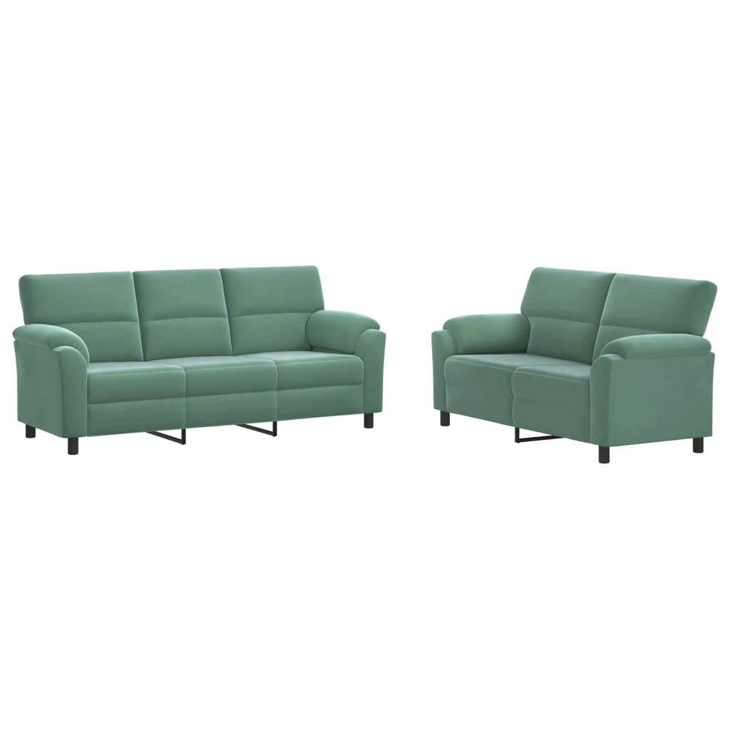 Set di divani 2 pcs Verde Mare Velluto 3430515
