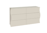 Cassettiera 6 Cassetti Onda 155,1x40x81,8 cm Finitura in Melamina Cachemire