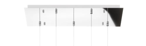 SOSPENSIONE CROMO 5 LUCI RETTANGOLARE VETRI AMBRA 1181CR-S5 R-AM