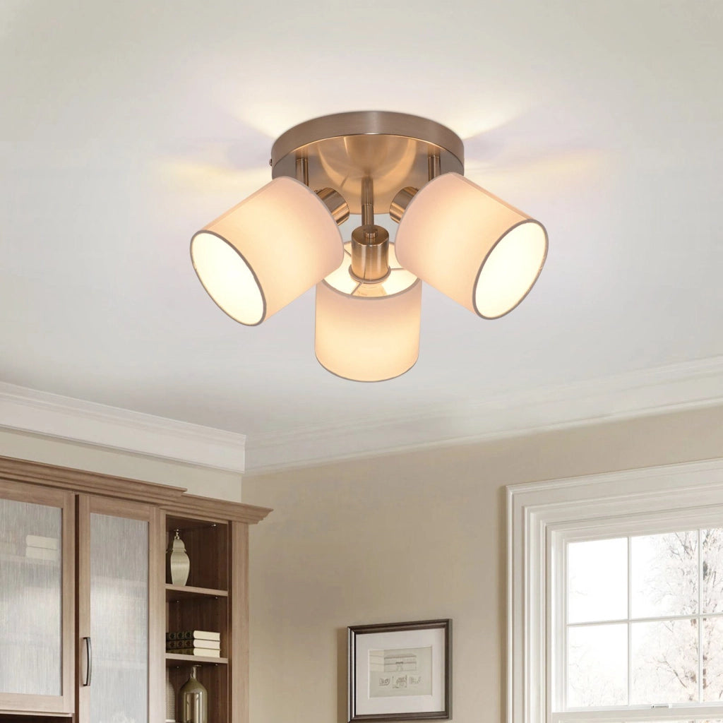 ZMH Faretto da soffitto argento 3 luci E14 orientabili 350° max 25W per soggiorno camera senza lampadina