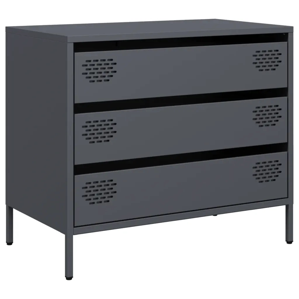 Credenza Antracite 68x39x58,5 cm in Acciaio Laminato a Freddo