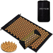 Impacco Acupressione per Massaggio con Cuscino per il Collo - Profonda Relaxazione con Tecniche di Acupuntura - Nero e Oro