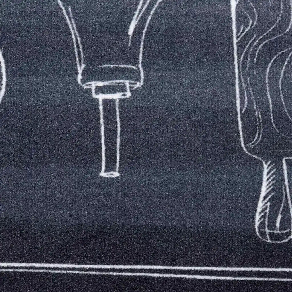 Tappeto da Cucina Nero 180 x 60 cm Velluto 42013431