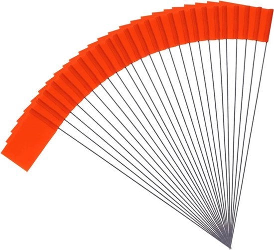 Vetrate per segnalazione 50 pezzi 51x76cm con asta in acciaio asta segnalazione per impianti di scarico sotterranei infrastrutture idriche paesaggistica (arancione)