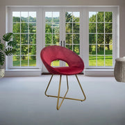 Set 2 poltroncine da salotto Etere velluto rosso e gambe oro