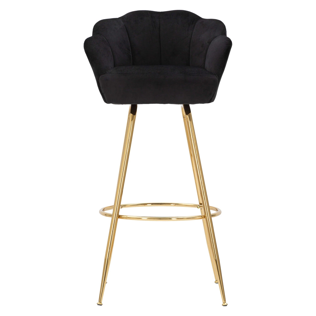 Tequis, Sgabello Rivestimento in Velluto, 55x53x110h cm Nero