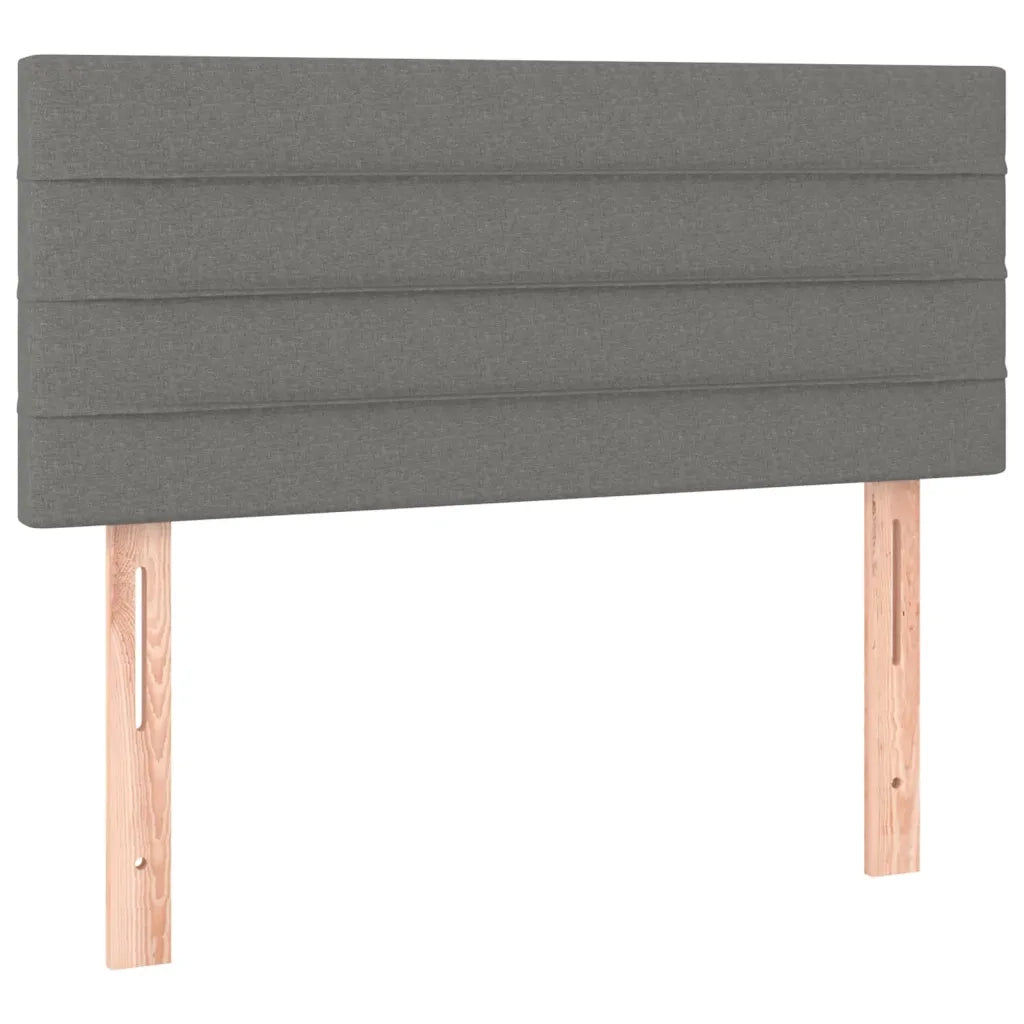 Letto a Molle Materasso e LED Grigio Scuro 90x190 cm in Tessuto