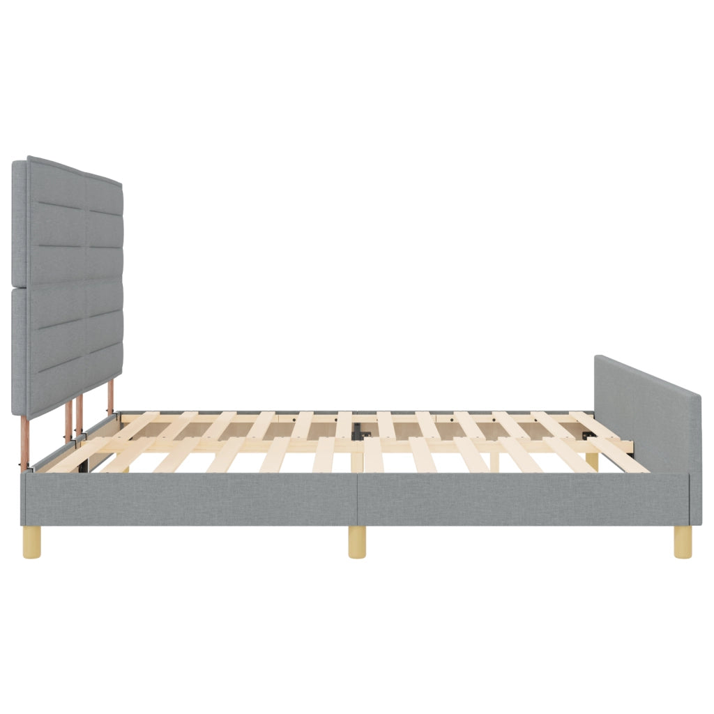 Letto in Grigio Chiaro di , 200x200 cm, Tessuto