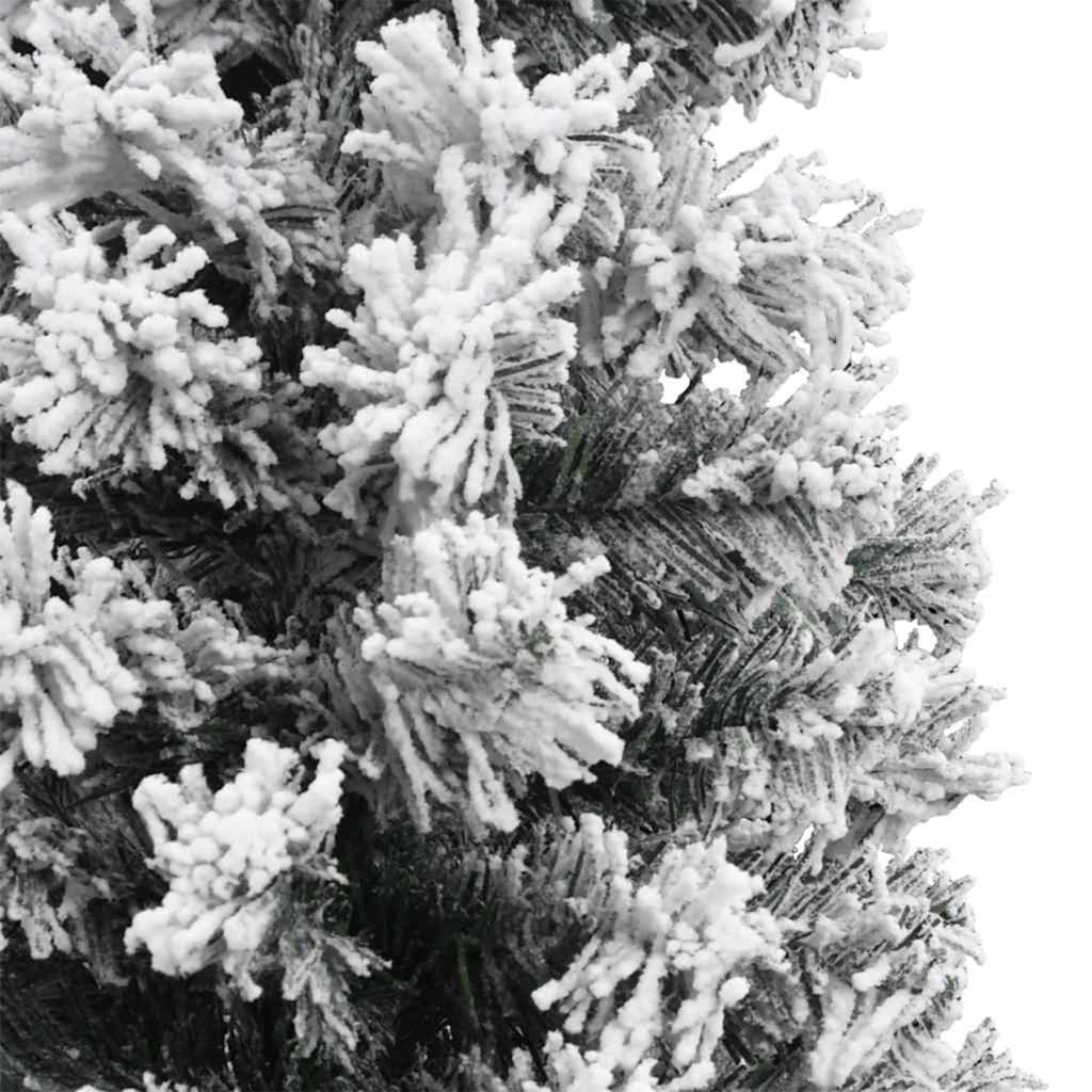 Albero di Natale Slim 300 LED e Neve Finta Verde 240 cm