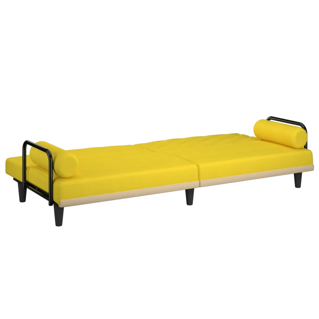 Divano letto | Sof¨¤ letto | Letto singolo con Braccioli Giallo Chiaro in Tessuto
