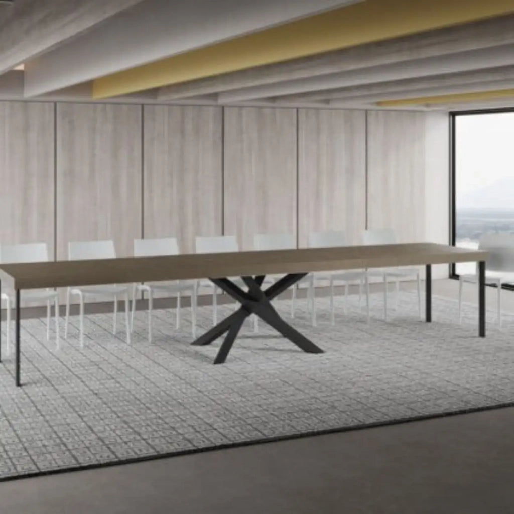 Tavolo allungabile 160/420x90 cm Volantis Premium tortora gambe antracite