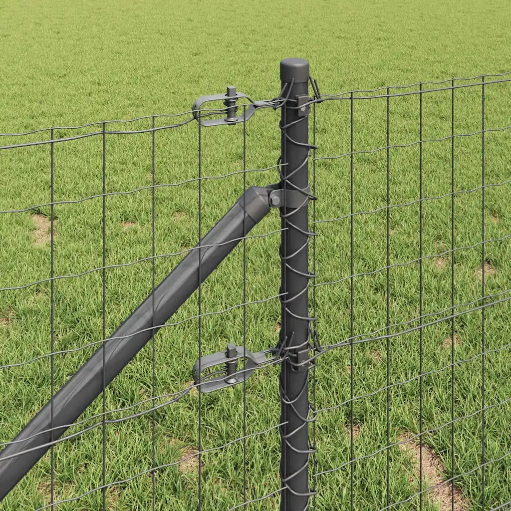 Recinzione con Posto Grigio 0,6 x 50 m Acciaio e PVC