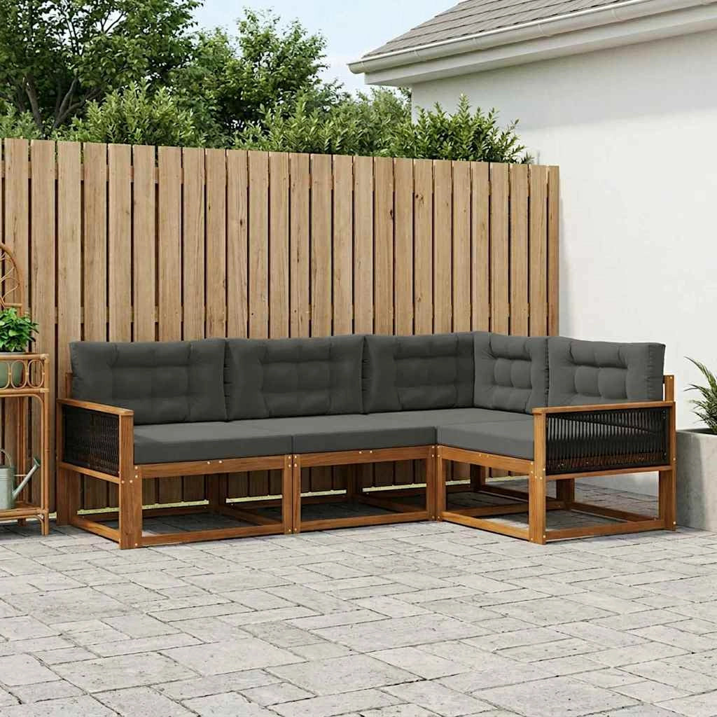 Set di divani da esterno 4 pz Naturale e Antracite 3382525