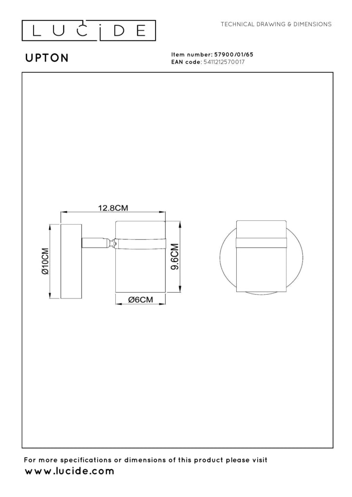 Faretto da soffitto UPTON nero/oro 1xGU10 Lucide