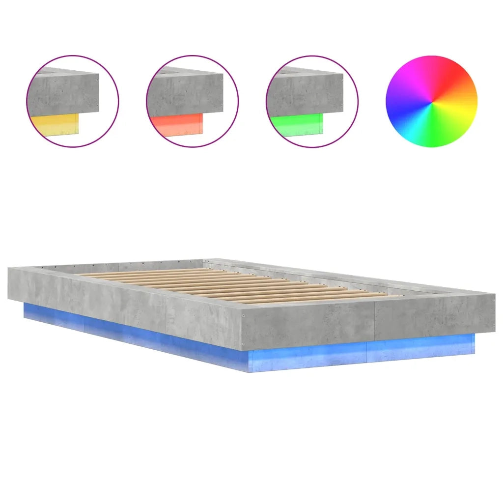 Giroletto Luci LED Grigio Cemento 90x200cm in Legno Multistrato 3281122