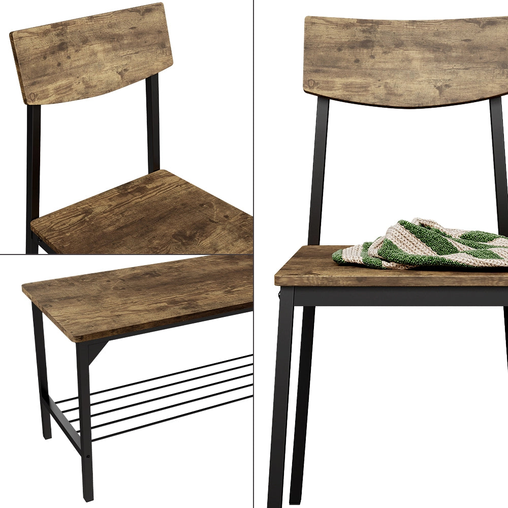 Vicco Panca e sedia Nero/quercia rustico 85 x 46 cm 3 parti