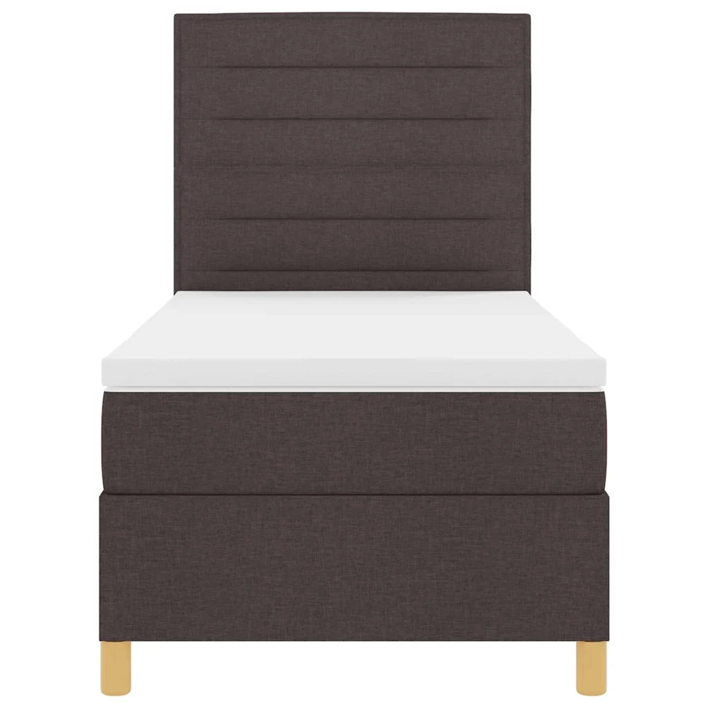 Letto a Sorgente LED Marrone Scuro 80 x 200 cm Tessuto 3342980