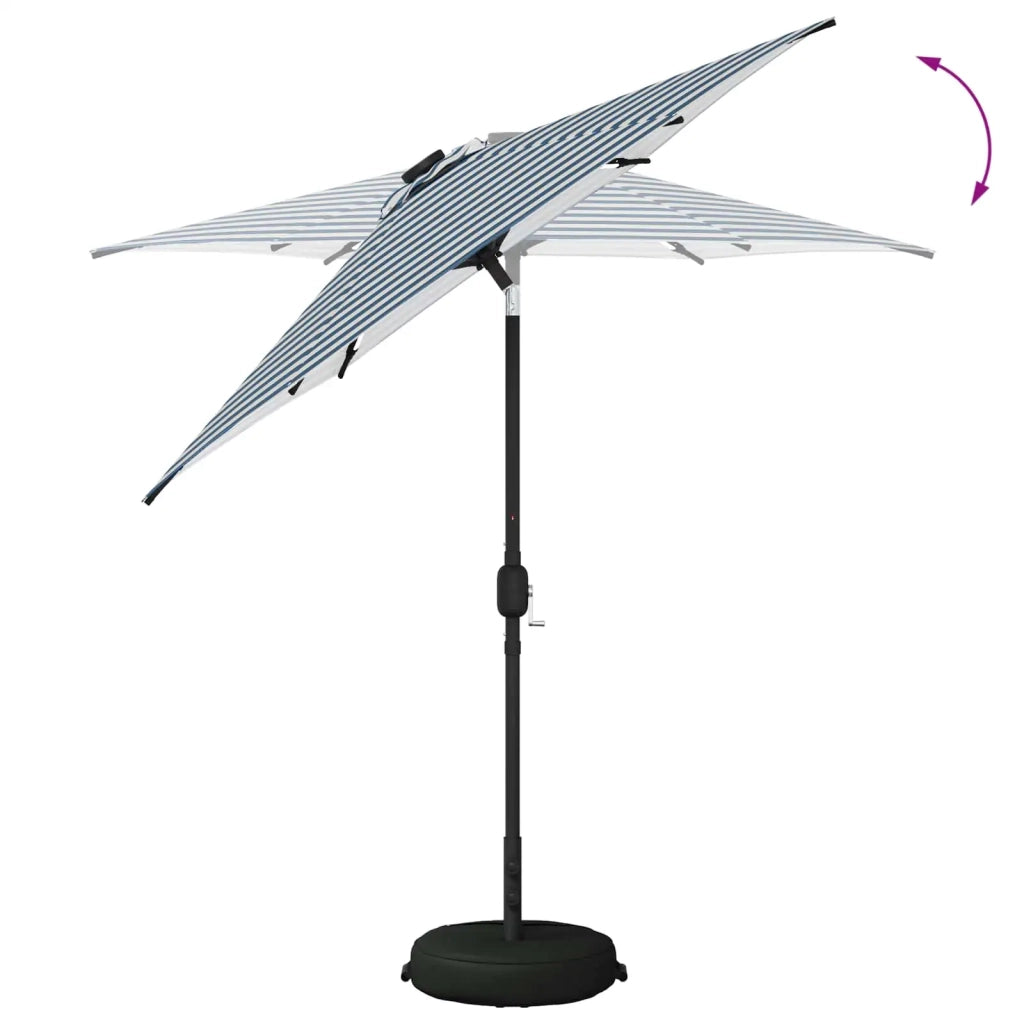 Ombrellone da giardino-Parasol da giardino con luci LED e base 230 x 230 cm Poliestere 501277