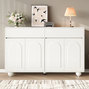 Madia con ante ad arco; 2 cassetti e 4 ante; 140x38x89 cm; bianca