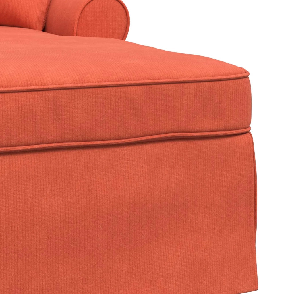 Chaise Longe con Gonna 3 pcs Rosso Arancio Tessuto in Cords