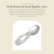 Besteck da camping - 3-in-1 Spork - Lepel/Vork/Flesopener - Acciaio Inossidabile - Titanio - Portatile e Pratico - Multitool