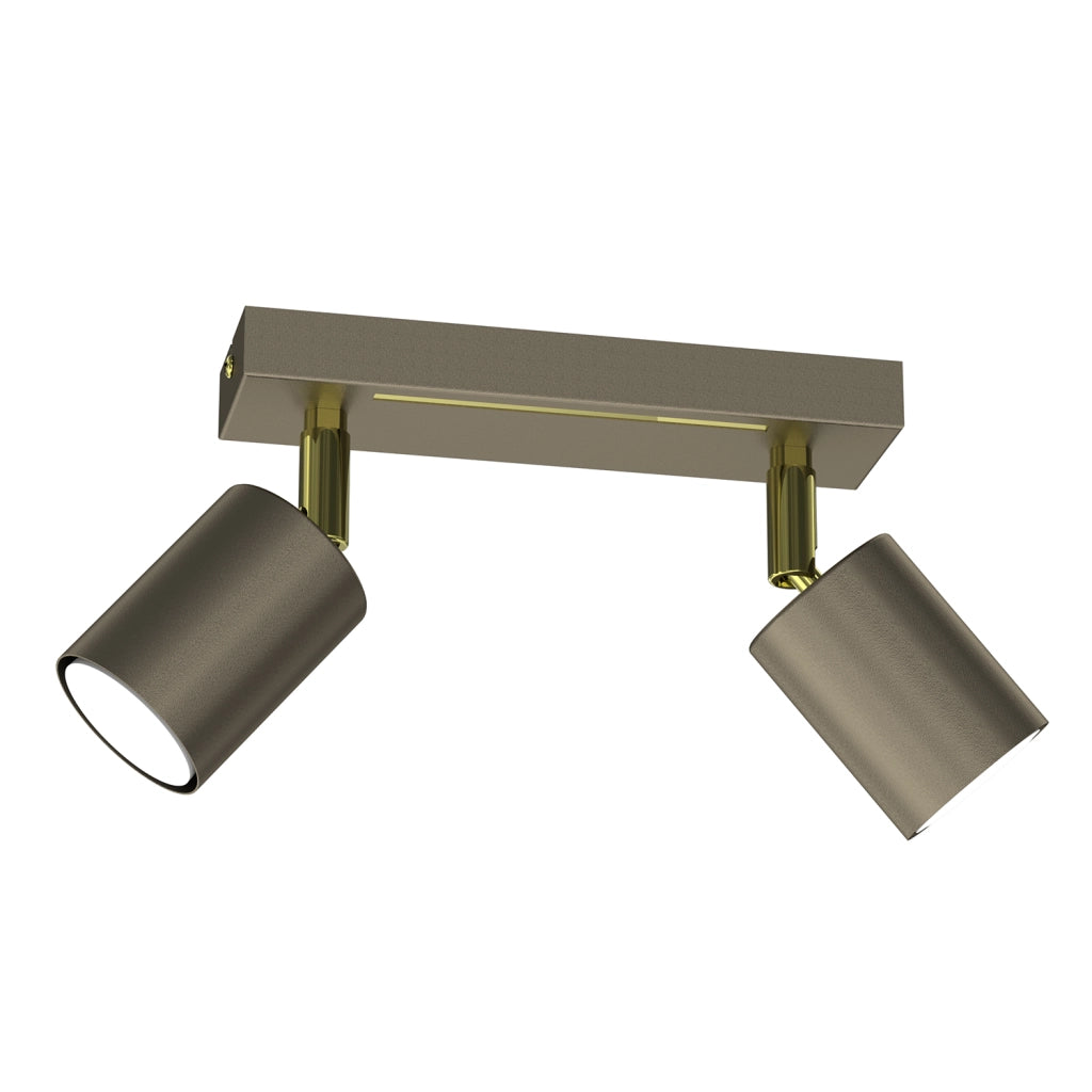 Plafoniera a barra 2 spot orientabili oro GU10 8W Luminex