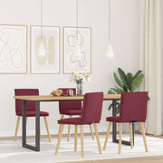 Sedie da Pranzo 4 pz Rosso Vino in Tessuto