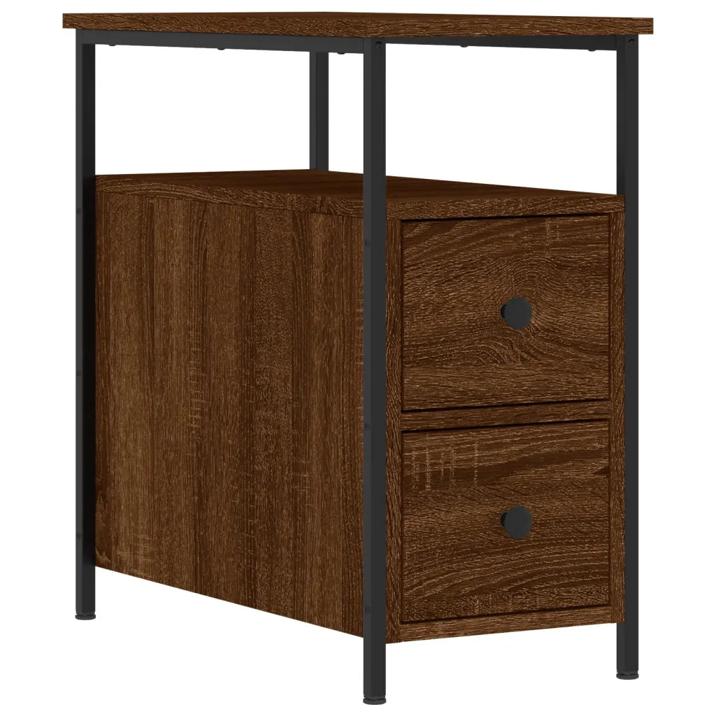 Set di 2 Comodini | Armadio da Notte | Mobiletto da notte Rovere Marrone 30x60x60 cm in Legno Multistrato