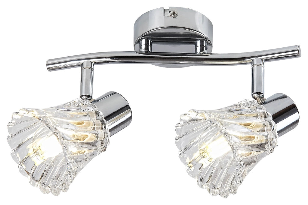 Spot soffitto/parete Rabalux Hestia cromo vetro trasparente 2xE14