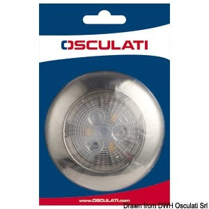 Plafoniera 3 LED luce bianca luce di cortesia inox