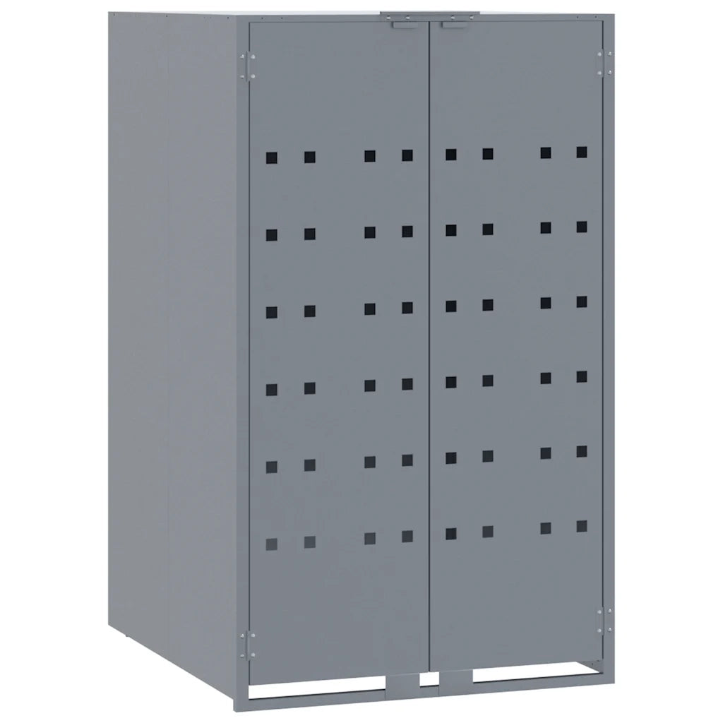 Copribidone con Ruote per 4 Bidoni Grigio 276x79x117cm Acciaio 3279989