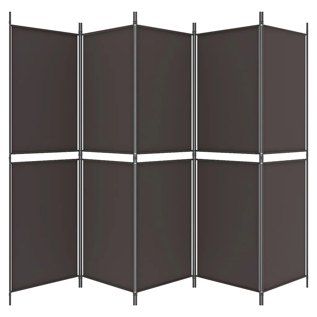 Divisorio a 5 Pannelli Marrone 250x180 cm in Tessuto cod mxl 60845