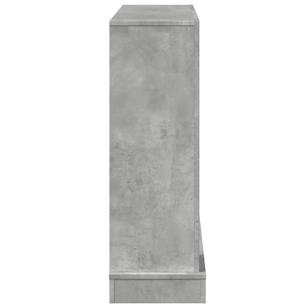 Cornice per Camino-Rivestimento per Camino Grigio Cemento 100x30x87,5 cm in Truciolato