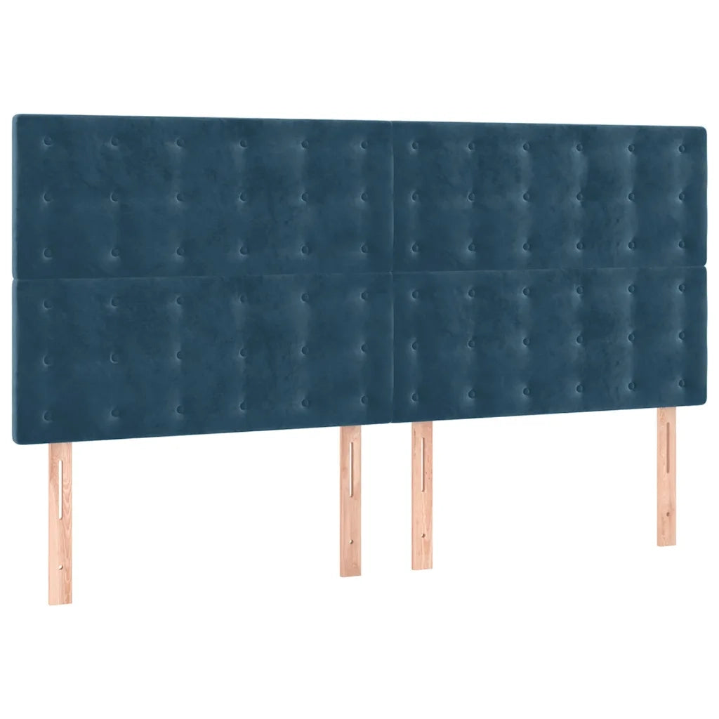 Giroletto a Molle con Materasso Blu Scuro 180x200 cm in Velluto 3138101