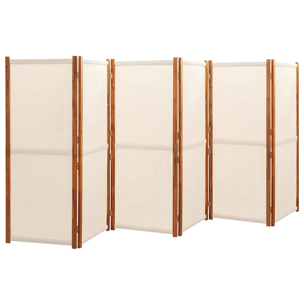 Divisorio Ambienti | Divider per stanze | Paravento a 6 Pannelli Bianco Crema 420x180 cm