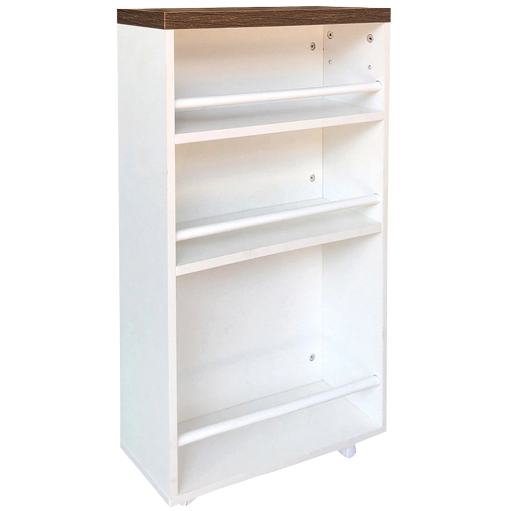 Carrello Portaoggetti da Cucina Slim Salvaspazio Bianco Industrial con 4 Ruote