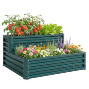 Letto da giardino a due livelli per orto ¨C zephmum ¨C verde 120x101x58 cm
