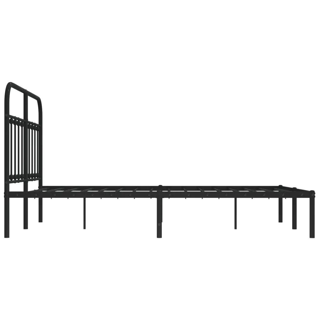 Giroletto con Testiera-Struttura Letto con testiera in Metallo Nero 140x200 cm 388992