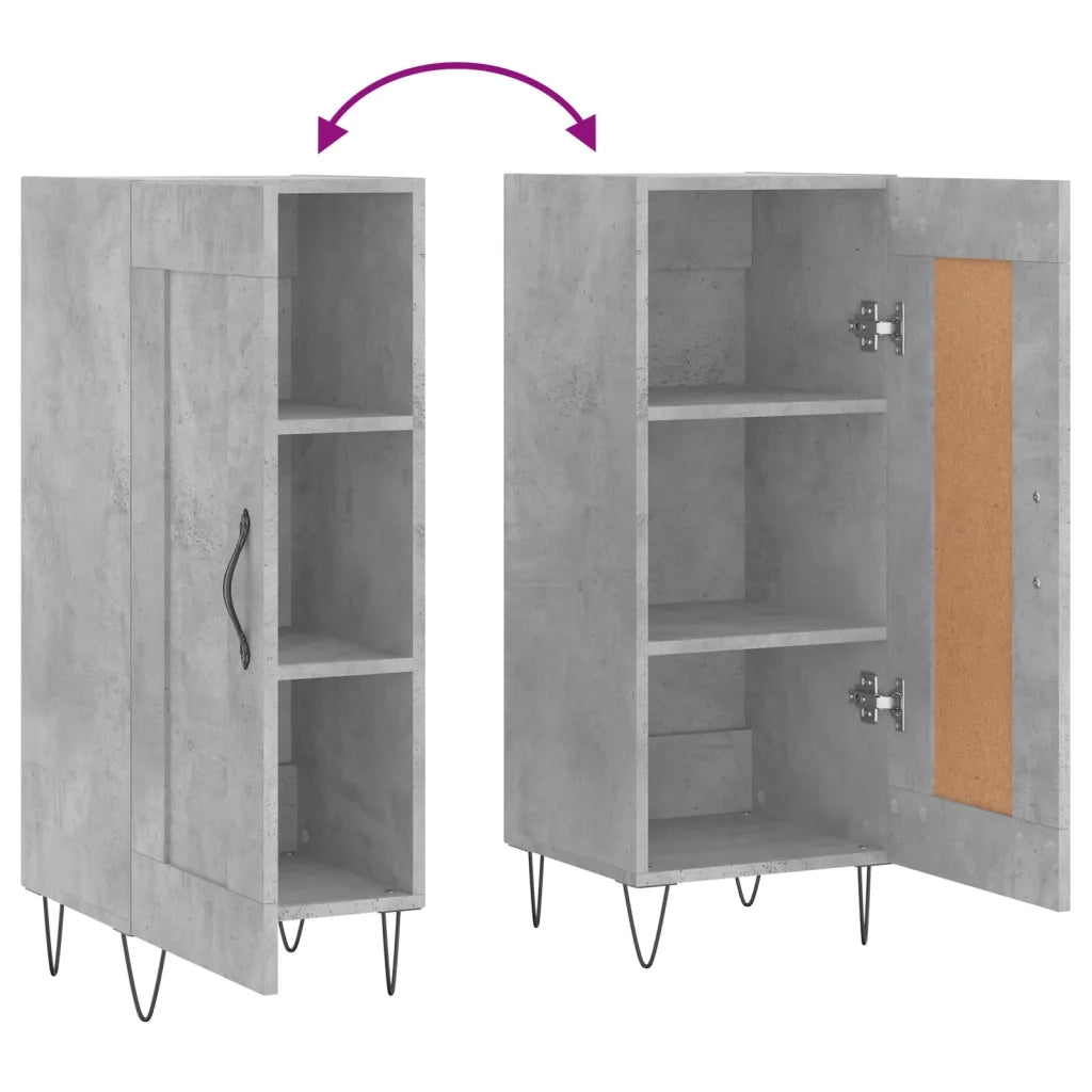 Credenza-Buffet-Armadio da cucina Grigio Cemento 34,5x34x90 cm in Legno Multistrato 814992