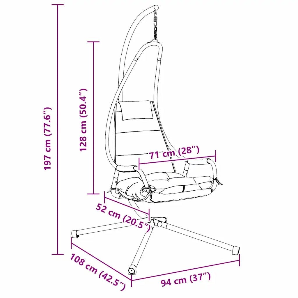 Sedia uovo sospesa Beige 94 x 107 x 196,5 cm Acciaio 42003855